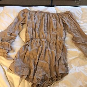 stolen hearts off shoulder romper